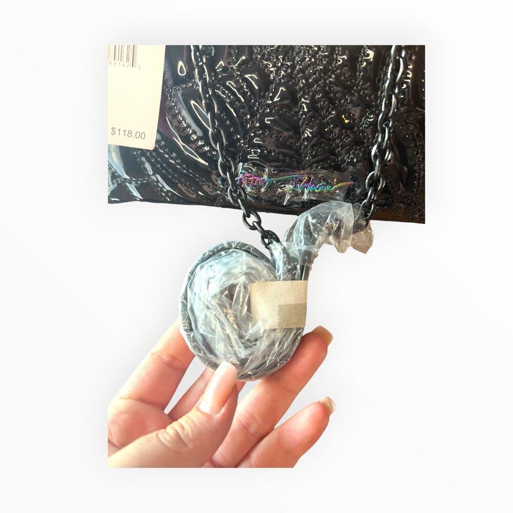 NWT Betsey Johnson Charms & Spells Bag Black Patent Halloween Crossbody HTF - Picture 8 of 11
